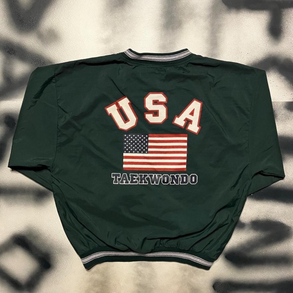 Vintage 90s "USA Taekwondo' Shell SweaterGreen